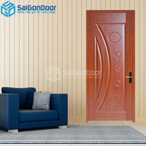 Cửa Gỗ HDF Veneer 1K sapele-HDFV-SGD