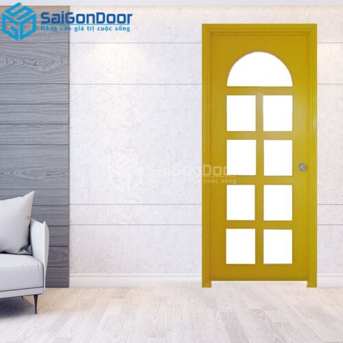 Cửa Gỗ MDF Veneer P1G9 mau vang-MDFV-SGD